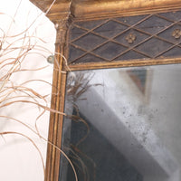 Detail of lattice frieze and Corinthian columns on Regency pier mirror