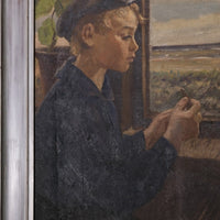 Oil On Canvas Study Of A Boy By Christian Aigens
