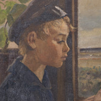 Oil On Canvas Study Of A Boy By Christian Aigens