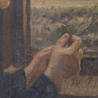 Oil On Canvas Study Of A Boy By Christian Aigens