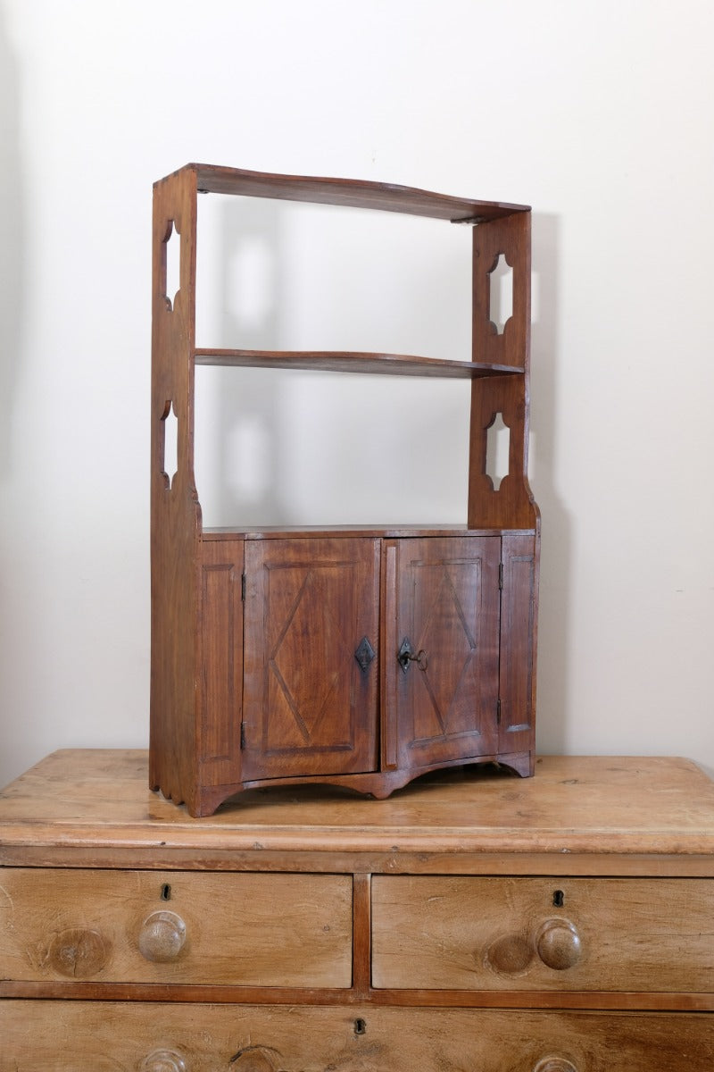 serpentine inlaid wall cabinet fruitwood