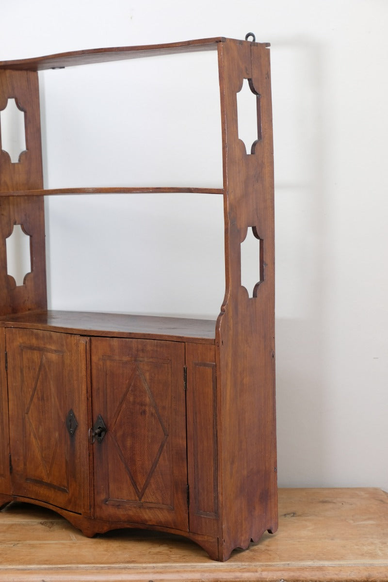 serpentine inlaid wall cabinet fruitwood