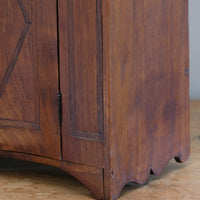 serpentine inlaid wall cabinet fruitwood