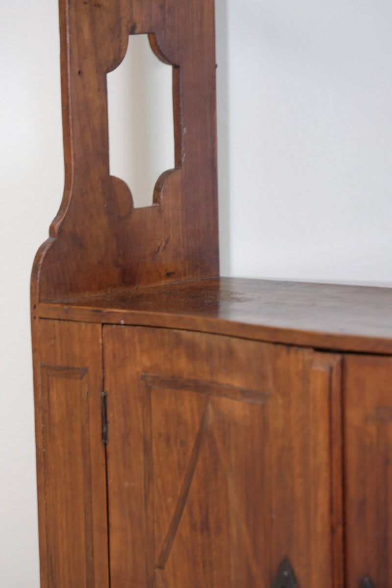 serpentine inlaid wall cabinet fruitwood
