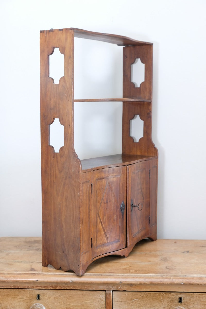 serpentine inlaid wall cabinet fruitwood