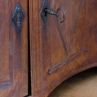 serpentine inlaid wall cabinet fruitwood
