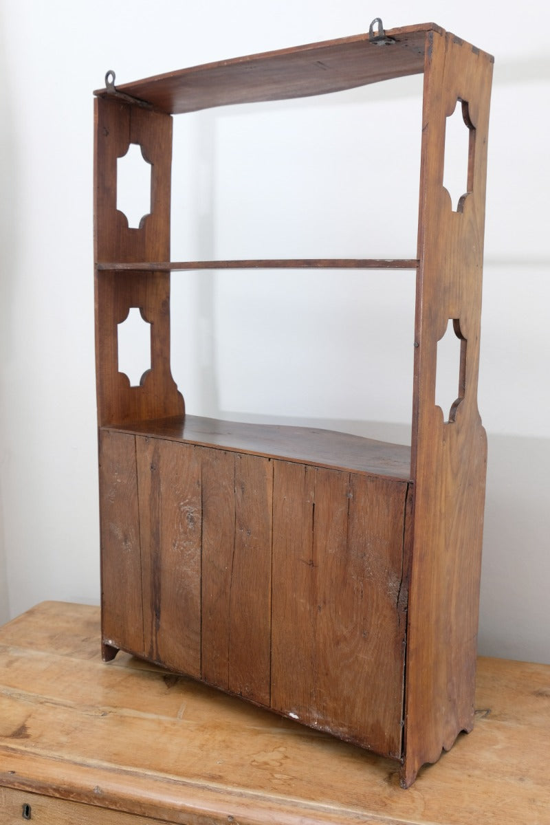 back of the serpentine inlaid wall cabinet fruitwood