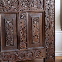 phoenix vine carving oak coffer
