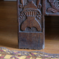 phoenix vine carving oak coffer