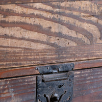 Antique Isho Tansu three-drawer cedar chest with iron corner reinforcements