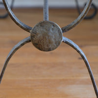 Mid 20th Century Coffee Table Wrought Iron & Repoussé Pewter Top