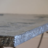 Mid 20th Century Coffee Table Wrought Iron & Repoussé Pewter Top