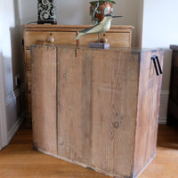 Antique Isho Tansu three-drawer cedar chest with iron corner reinforcements