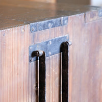 Antique Isho Tansu three-drawer cedar chest with iron corner reinforcements