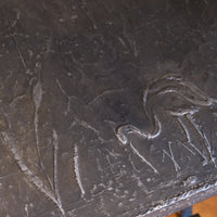 Mid 20th Century Coffee Table Wrought Iron & Repoussé Pewter Top