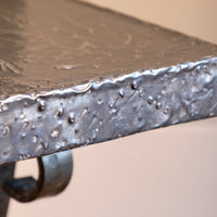 Mid 20th Century Coffee Table Wrought Iron & Repoussé Pewter Top