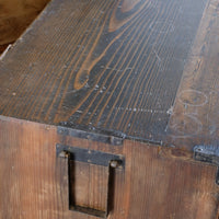 Antique Isho Tansu three-drawer cedar chest with iron corner reinforcements