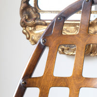 Rare Jas Shoolbred bentwood lattice back armchair with cane seat and pierced Arts & Crafts design