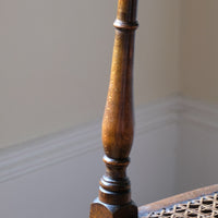 Rare Jas Shoolbred bentwood lattice back armchair with cane seat and pierced Arts & Crafts design
