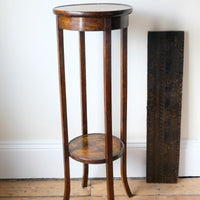 Edwardian oak plant stand circa 1910 front view