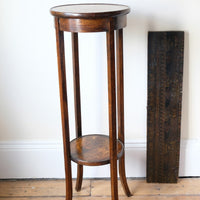 Edwardian oak plant stand circa 1910 front view