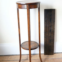 Edwardian oak plant stand circa 1910 front view