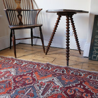 Gypsy table with mahogany bobbin legs and hexagonal pine top