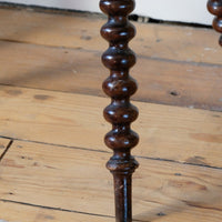 Gypsy table with mahogany bobbin legs and hexagonal pine top