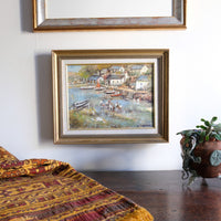 Life On The River oil painting by Ira Englefield riverside community scene