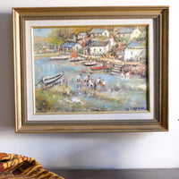 Life On The River oil painting by Ira Englefield riverside community scene