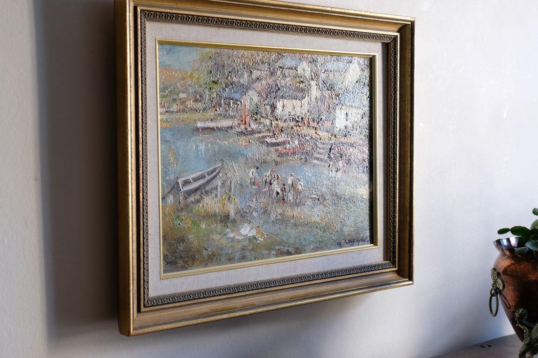 Life On The River oil painting by Ira Englefield riverside community scene