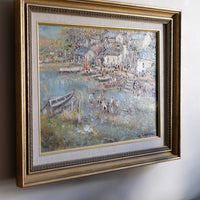 Life On The River oil painting by Ira Englefield riverside community scene