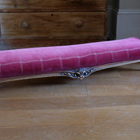 Early 1900's Carved Walnut Upholstered Foot Stool