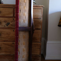 Early 1900's Carved Walnut Upholstered Foot Stool