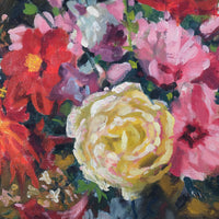 Still life oil painting of garden flowers by John Codner RWA - oil on canvas