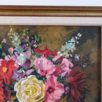 Still life oil painting of garden flowers by John Codner RWA - oil on canvas