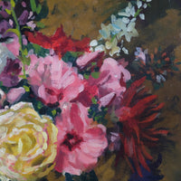 Still life oil painting of garden flowers by John Codner RWA - oil on canvas