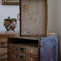 Bank Of Mahogany Drawers With Flush Brass Handles & Name Plates