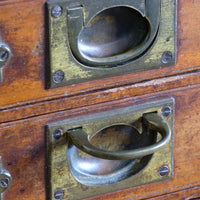 Bank Of Mahogany Drawers With Flush Brass Handles & Name Plates