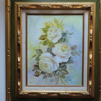 Yeiser signature on yellow roses painting
