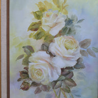 Yeiser signature on yellow roses painting