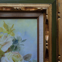 Yeiser signature on yellow roses painting
