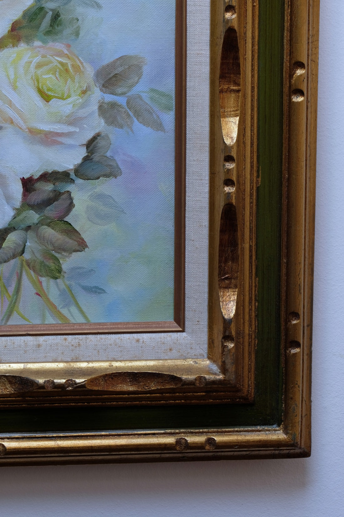Yeiser signature on yellow roses painting