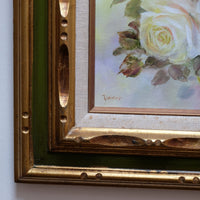 Yeiser signature on yellow roses painting