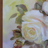 Yeiser signature on yellow roses painting