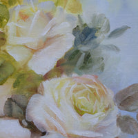 Yeiser signature on yellow roses painting