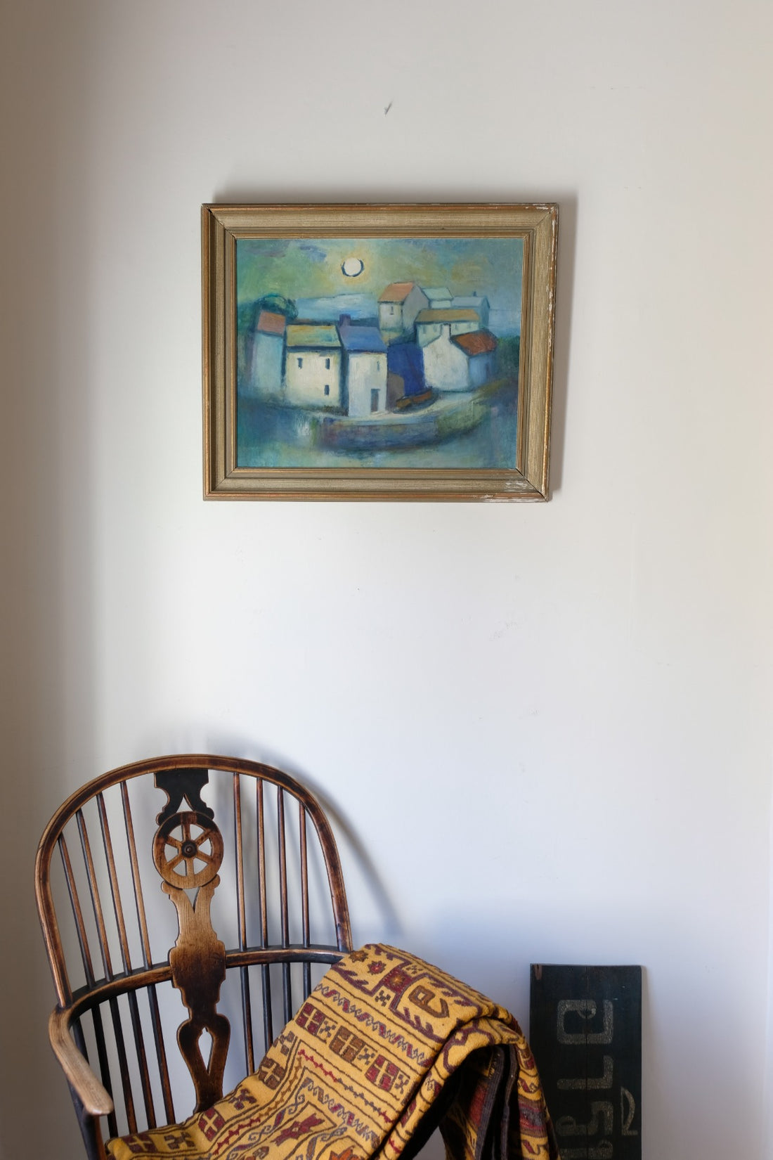 Colourful Pastel Harbour Scene – Oil on Board Coastal Painting