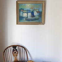 Colourful Pastel Harbour Scene – Oil on Board Coastal Painting