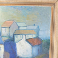 Colourful Pastel Harbour Scene – Oil on Board Coastal Painting
