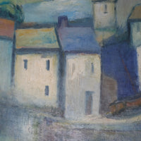Colourful Pastel Harbour Scene – Oil on Board Coastal Painting